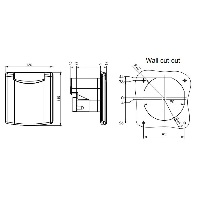 ABL Socle P17 à Encastrer 132 X 145 Mm – Image 4