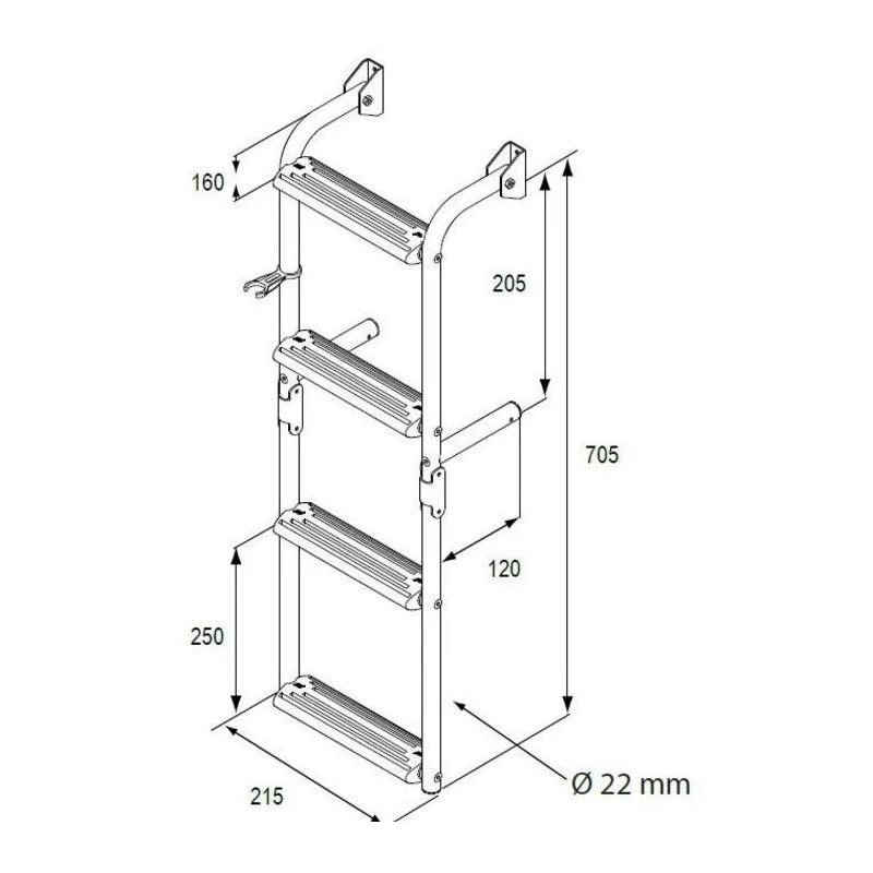 NUOVA RADE Echelle étroite Pliable à 90° – Image 2