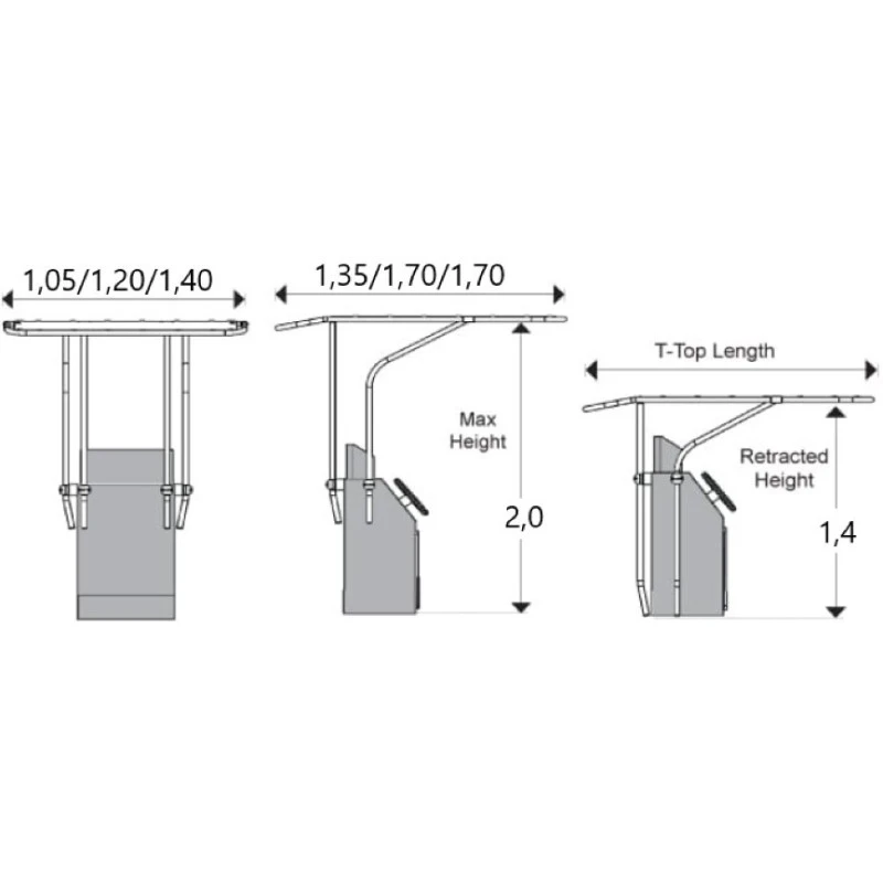 OCEANSOUTH T-Top Alu ø 32 Rétractable Pour Remorque – Image 4