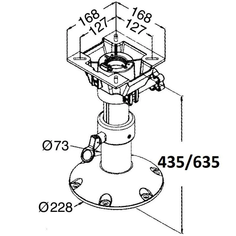 OSCULATI Pied De Siège ALU 280 à 630 Mm – Image 3