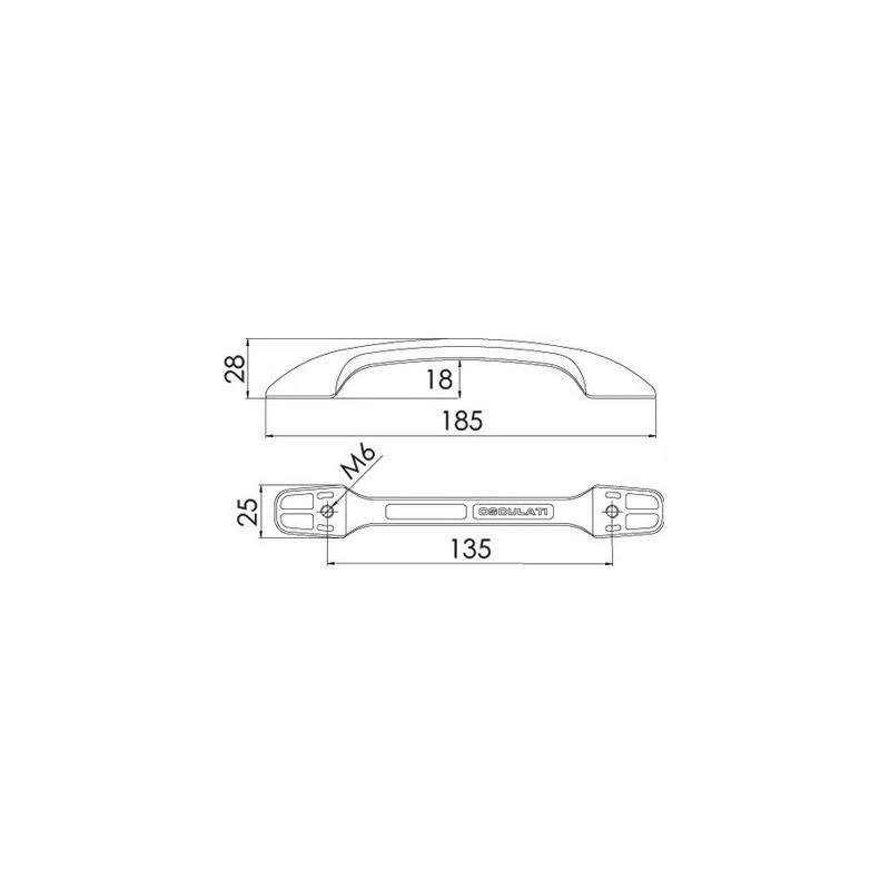 OSCULATI Poignée Inox 185 Cm – Image 2