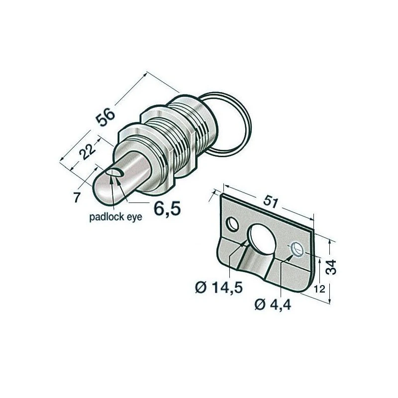 OSCULATI Serrure Poussoir Cockpit – Image 2