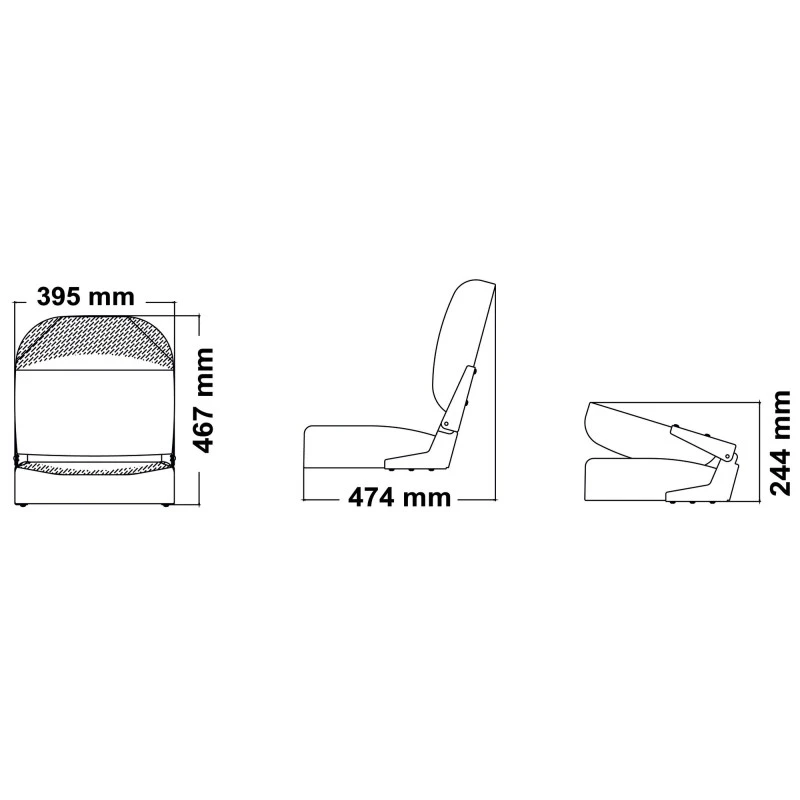 OSCULATI Siège Rabattable Blanc – Image 2
