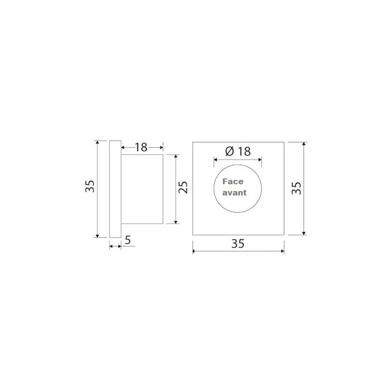OSCULATI Spot Encastré Carré Inox – Image 2