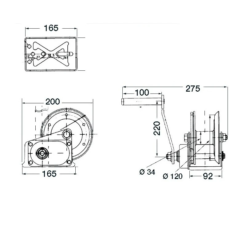 OSCULATI Treuil Avec Embrayage 630 Kg – Image 2